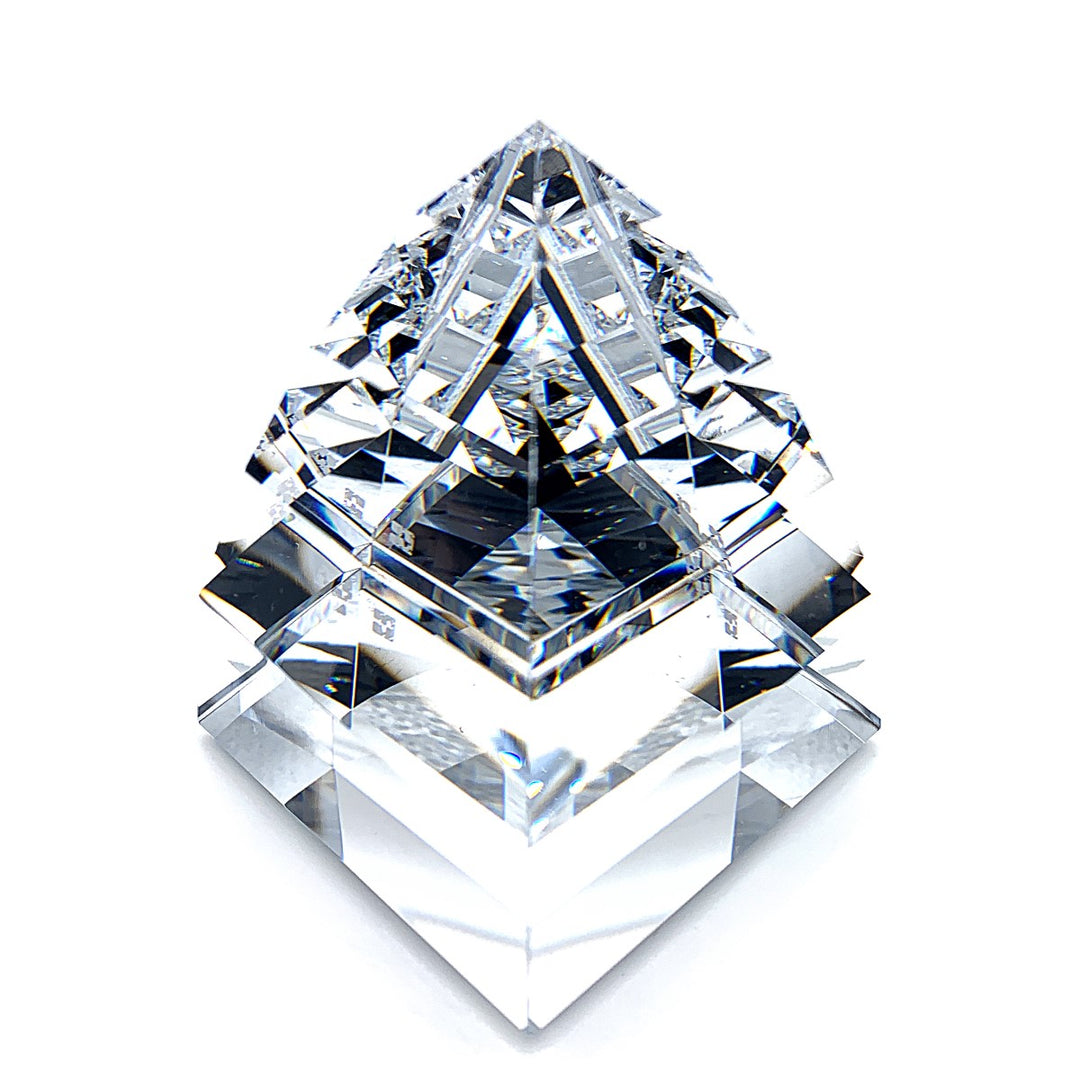 SWAROVSKI shops PYRAMID PAPERWEIGHT Block Logo